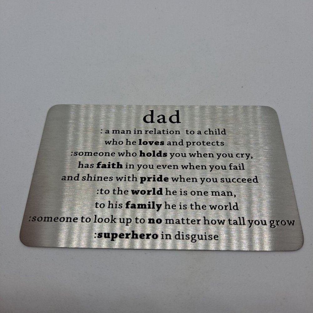 Dad Gift Card Father's Day Wallet Credit Card Size Metal Keepsake